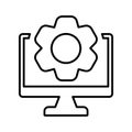 Absolute, complete, computer icon. Line, outline symbol