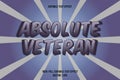 Absolute Veteran editable text effect dark blue color