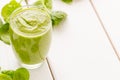 Absolutely Amazing Tasty Green Avocado Shake or Smoothie, Made with Fresh Avocados, Banana, Lemon Juice and Non Dairy Milk Royalty Free Stock Photo