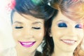 Absolutely Gorgeous Twins Girls with Fashion Make-up Royalty Free Stock Photo