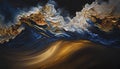 Absolutely stunning Generative Ai illustration of wave and cloud texture combined to create abstract surreal landscape background