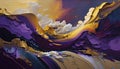 Absolutely stunning Generative Ai illustration of wave and cloud texture combined to create abstract surreal landscape background