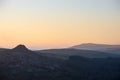 Absolutely stunning landscape image of Dartmoor in England showing Leather Tor and Kings Tor in majestic sunrise light Royalty Free Stock Photo