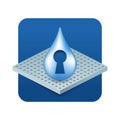 Absorbing effect icon - locked liquid drop Royalty Free Stock Photo