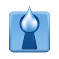 Absorbing properties icon - locked liquid drop Royalty Free Stock Photo