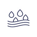 Absorption, absorb water line icon