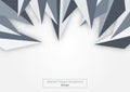 Abstract polygon background design, crystal triangle shape at the top, grey metal color monotone