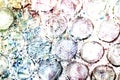 Absract background of shiny plastic and bubbles dreating bright sci-fi style texture background Royalty Free Stock Photo