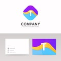 Absract T letter in rhomb logo icon. Fun company logo sign vector design.