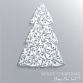 Absrtact Floral Christmas Tree Background, Trendy Design Template Royalty Free Stock Photo