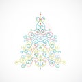 Absrtact floral christmas tree background. Royalty Free Stock Photo