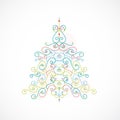 Absrtact floral christmas tree background. Royalty Free Stock Photo