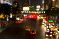 Abstact blur bokeh of Evening traffic jam on road in city