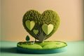 Abstact 3d render spring scene and Natural podium background. Generative AI