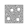 Abstact square labyrinth. Educational game for kids. Puzzle for children. Maze conundrum. Find the right path. Vector illustration