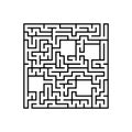 Abstact square labyrinth. Educational game for kids. Puzzle for children. Maze conundrum. Find the right path. Vector illustration