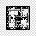 Abstact square labyrinth. Educational game for kids. Puzzle for children. Maze conundrum. Find the right path. Vector illustration