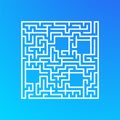 Abstact square labyrinth. Educational game for kids. Puzzle for children. Maze conundrum. Find the right path. Vector illustration