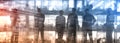 Abstakt image of people in the lobby of a modern business center with a blurred background Royalty Free Stock Photo