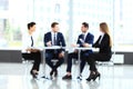 Abstakt image of people in the lobby of a modern business center Royalty Free Stock Photo