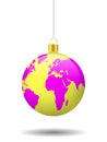 Abstarct christmas ball, earth world globe Royalty Free Stock Photo