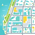 Abstarct Map of Coastal Town Area. Vector Design Royalty Free Stock Photo
