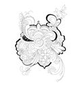 Abstart Floral ornament pattern silhouette vector illustration