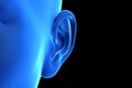 an abstrac blue female ear Royalty Free Stock Photo