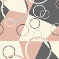 Abstrac tprint for wallpaper and bedding set. Seamless pattern with intersection circles. Vector drawing