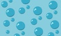 Abstrac Water Drop and Bubble Cartoon on The Blue Background