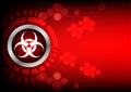 Abstrack bio hazard technology on red color background Royalty Free Stock Photo