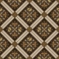 Abstrack pattern Kawung batik with seamless brown color design Royalty Free Stock Photo