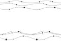 Abstracr seamless horizontal border pattern with smooth lines and circles, wave