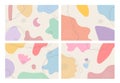 A collection of four abstract backgrounds. Hand drawing various shapes and doodle objects. Royalty Free Stock Photo