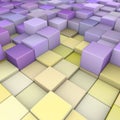 Abstract 3d backdrop in yellow purple