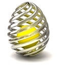 Abstract 3d Easter egg - silver and gold Royalty Free Stock Photo