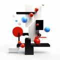 Abstract 3d Suprematism Sculptures: Playful Still Lifes On White Background Royalty Free Stock Photo