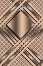 Brown gradient blurred background with shiny intersecting stripes. Warm coffee shades.