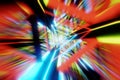 Abstract Acceleration Speed Motion through light tunnel