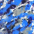 Abstract acrylic blue and silver texture. Hand painted artwork. Stylish background.