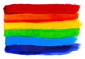Abstract acrylic hand painted background. Watercolor rainbow flag. Symbol of lgbt, peace and pride. Royalty Free Stock Photo