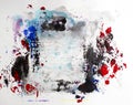 Abstract acrylic modern contemporary art paint splatter