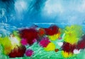 Abstract acrylic modern contemporary art wildflowers floral painting