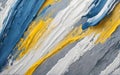 Abstract acrylic paint background in blue, grey, white and yellow tones. Royalty Free Stock Photo