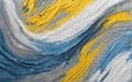 Abstract acrylic paint background in blue, grey, white and yellow tones. Royalty Free Stock Photo