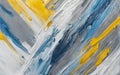 Abstract acrylic paint background in blue, grey, white and yellow tones. Royalty Free Stock Photo