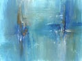 Abstract acrylic painting in blue, aquamarine colors