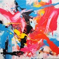 Vibrant Abstract Painting With Energetic Colors And Playful Chaos Royalty Free Stock Photo