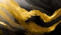 Abstract acrylic painting, Close up black and gold background. Oil paint texture with brush strokes Royalty Free Stock Photo