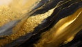 Abstract acrylic painting, Close up black and gold background. Oil paint texture with brush strokes Royalty Free Stock Photo